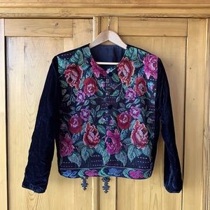Velvet embroidered jacket